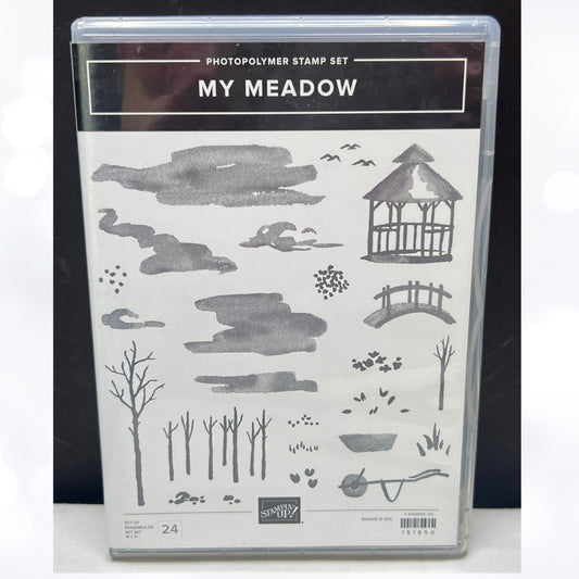 Stampin Up MY MEADOW Gazebo Landscape Rubber Stamps