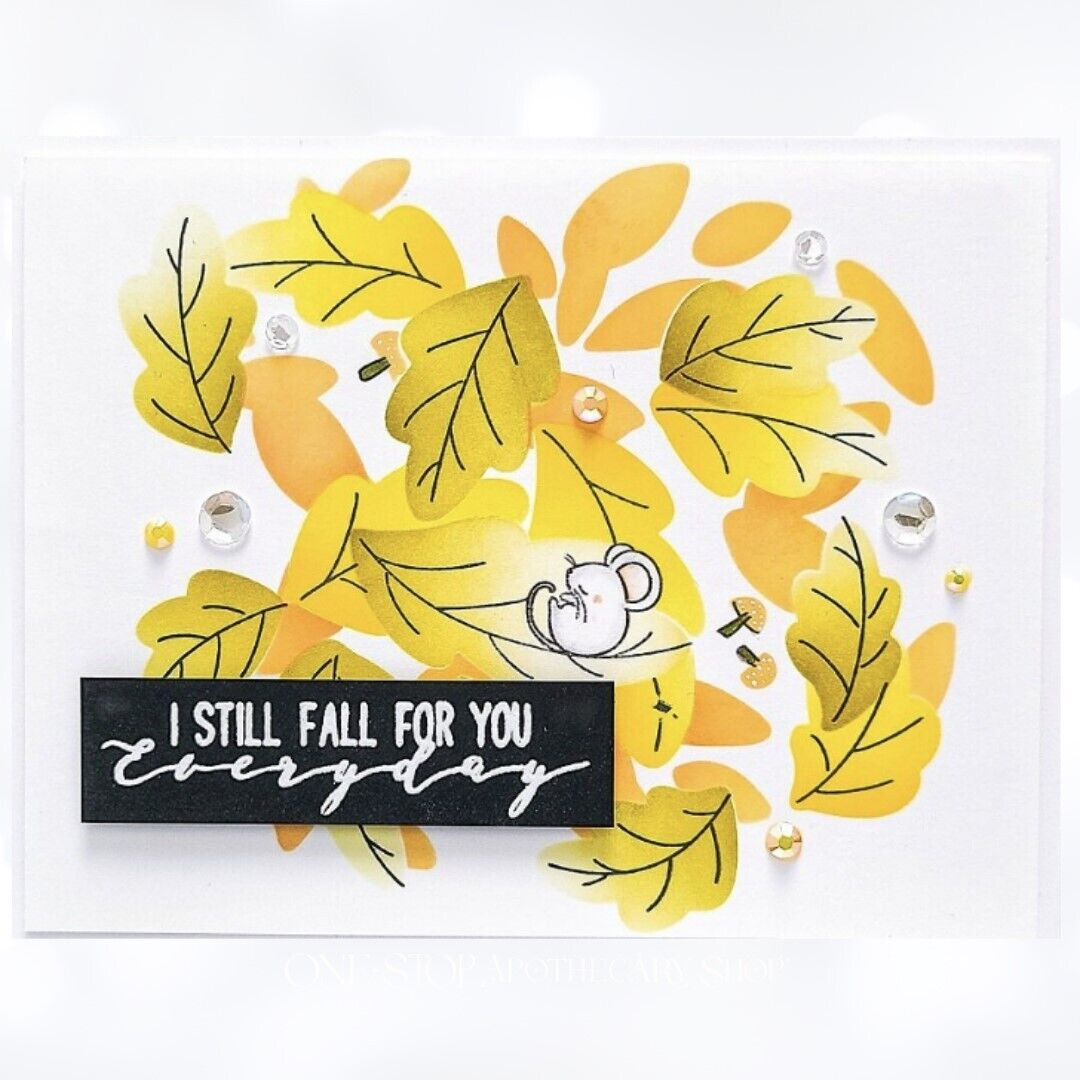 Waffle Flower FALL FOR YOU Mice Autumn Rubber Stamps Stencils