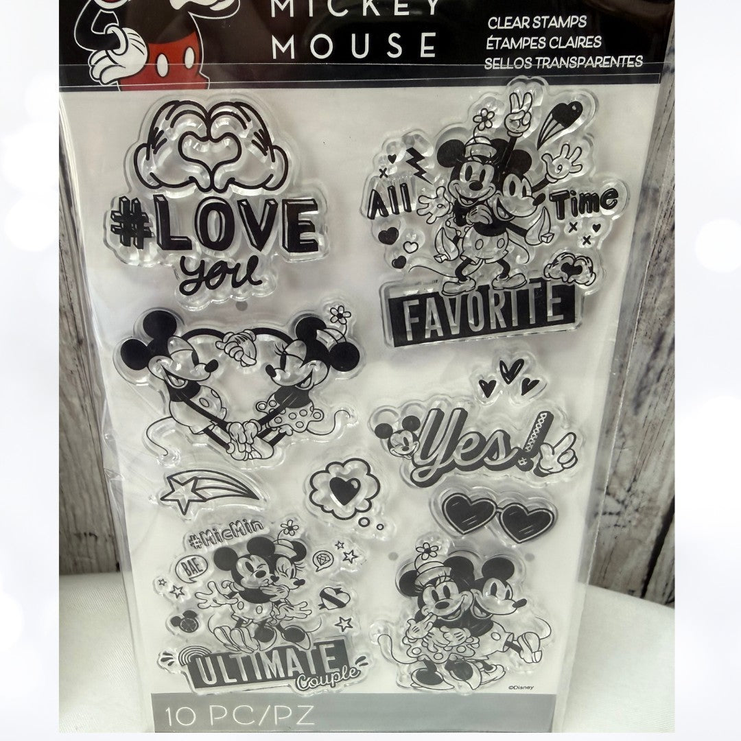 American Crafts Disney MICKEY MOUSE Christmas Rubber Stamps Dies AS IS**