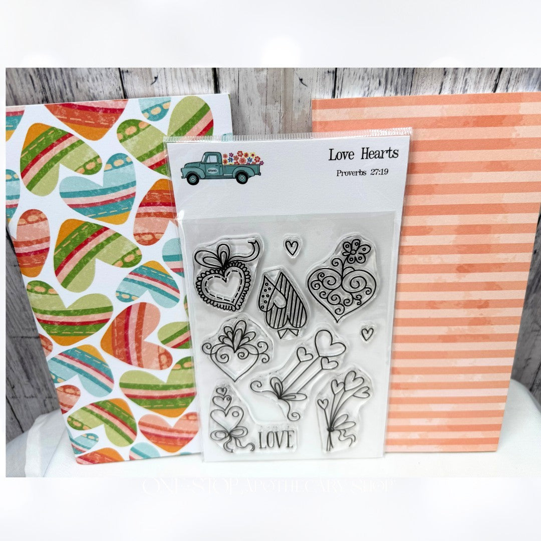 By the Well 4 LOVE HEARTS Bible Journaling Rubber Stamps Journals Set