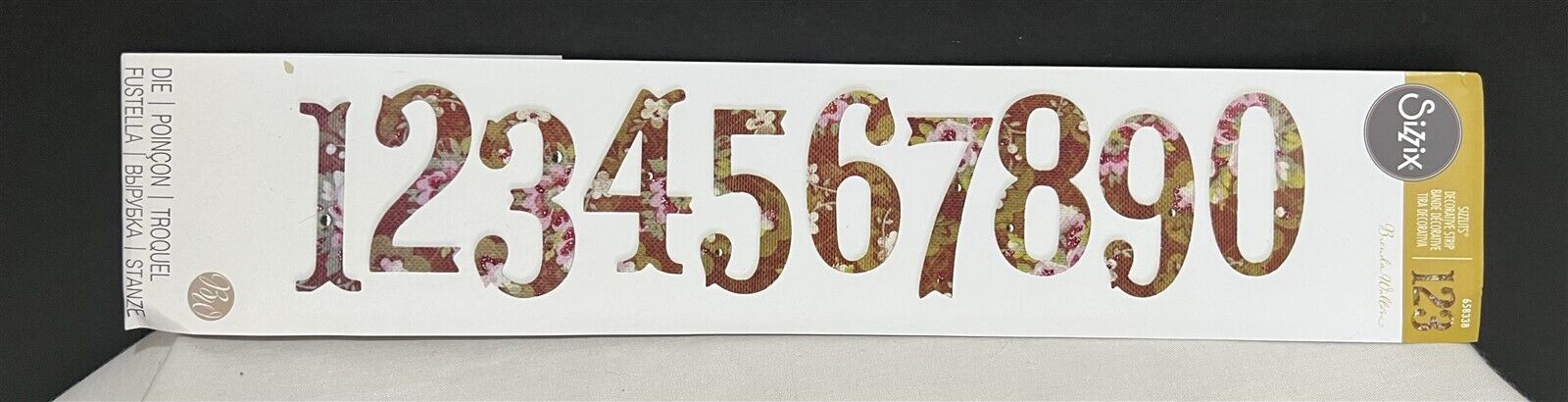 Sizzix BRENDA WALTON Antiqua Numbers 658338 Sizzlits Decorative Strip Die Rare