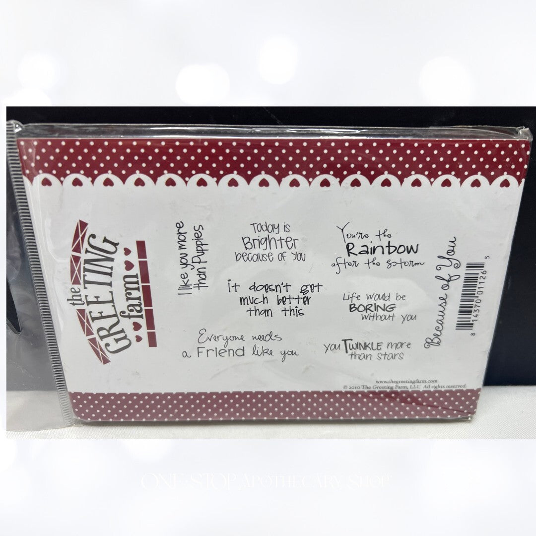 The Greeting Farm BECAUSE OF YOU Greetings Sentiments Rubber Stamps