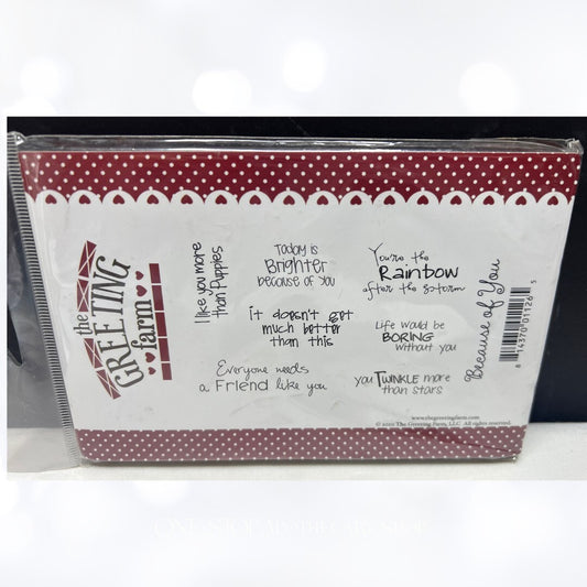 The Greeting Farm BECAUSE OF YOU Greetings Sentiments Rubber Stamps