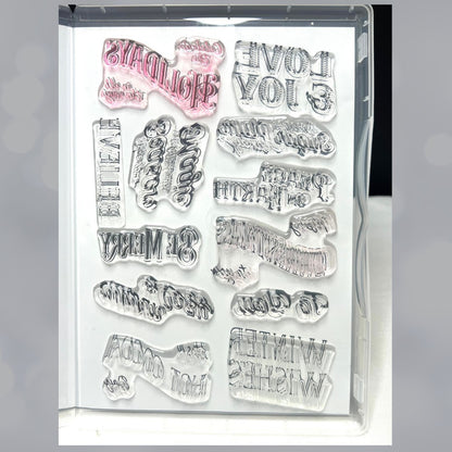 Stampin Up CHRISTMAS LABELS Greetings Sentiments Holiday Rubber Stamps Dies