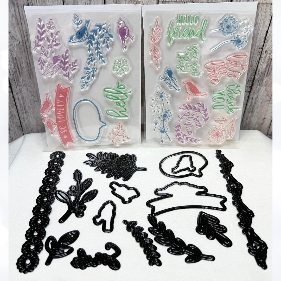 Diamond Press SPRING BIRDS You Got This Rubber Stamps Dies