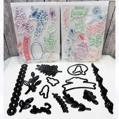 Diamond Press SPRING BIRDS You Got This Rubber Stamps Dies