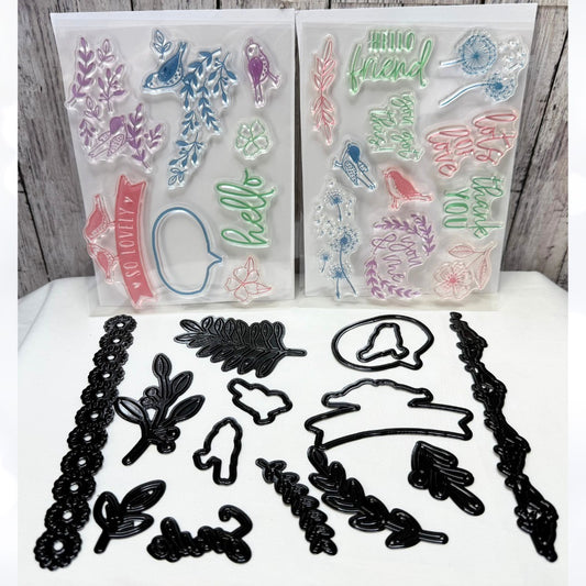 Diamond Press SPRING BIRDS You Got This Rubber Stamps Dies