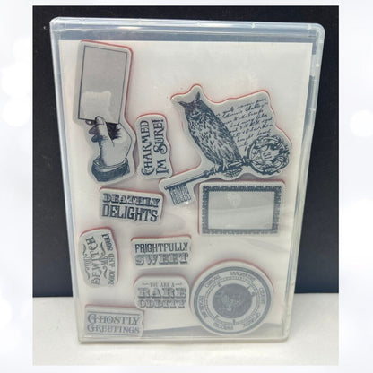 Graphic 45 RARE ODDITIES Set 2 Halloween Rubber Stamps Rare