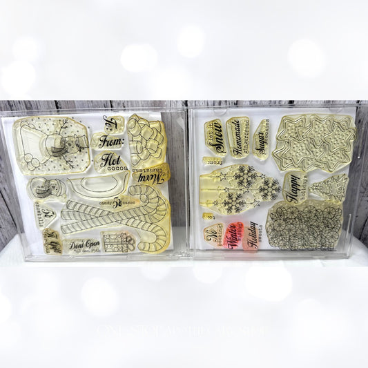 Papertrey Ink FRIENDSHIP JAR HOLIDAY FILLERS Christmas Rubber Stamps