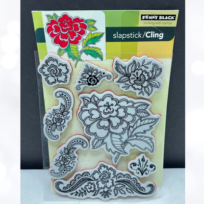 Penny Black FLORAL APPLIQUE Orante Cling Rubber Stamps