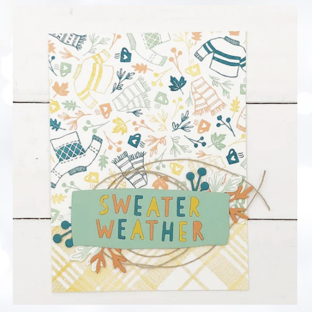 Concord & 9th SWEATER WEATHER Deck the Halls Christmas Turnabout Rubber Stamps