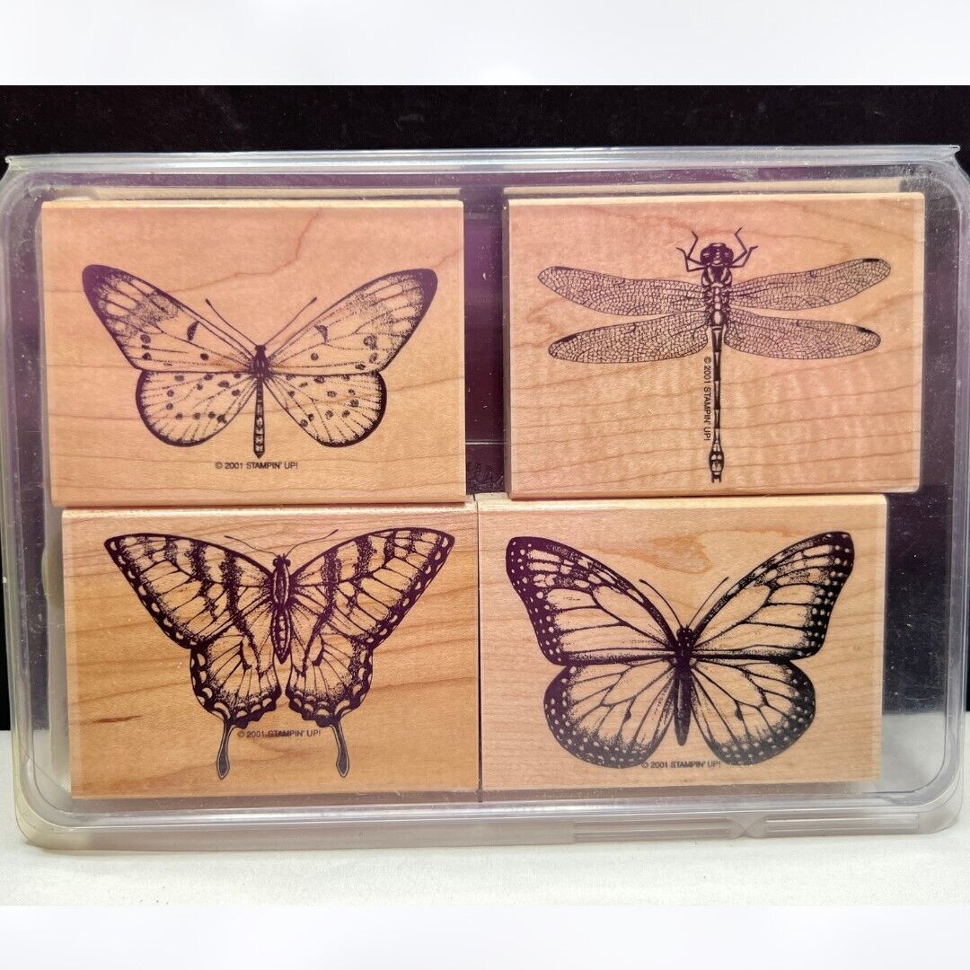 Stampin Up WONDERFUL WINGS Dragonfly Butterfly Rubber Stamps