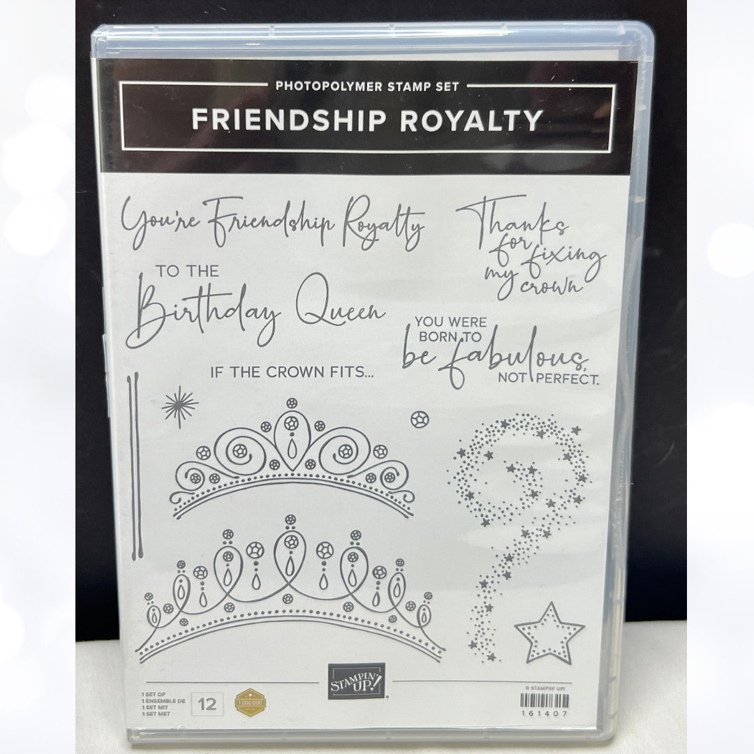 Stampin Up FRIENDSHIP ROYALTY Princess Birthday Rubber Stamps