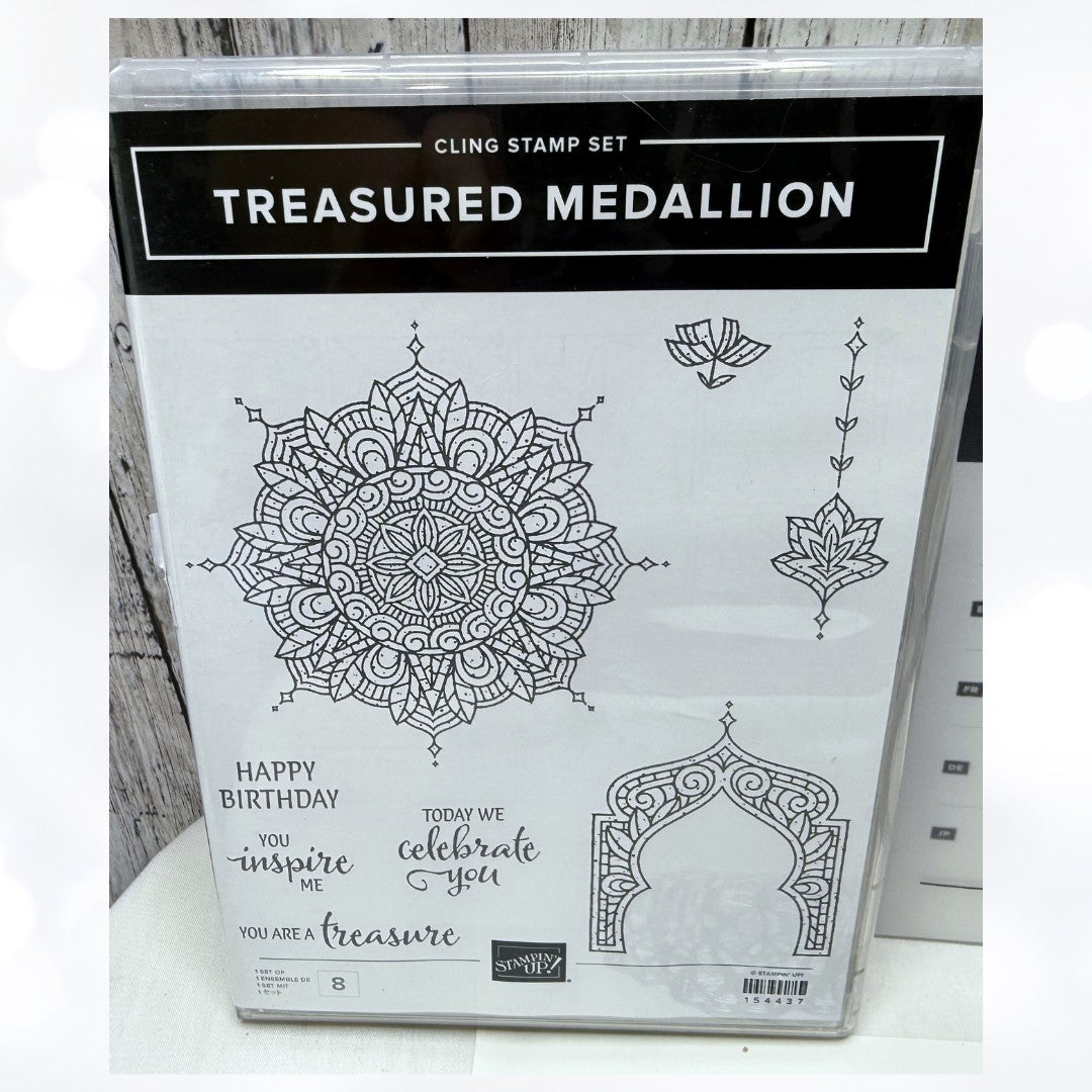 Stampin Up TREASURED MEDALLION Doily Builder Thinlits Rubber Stamps Dies