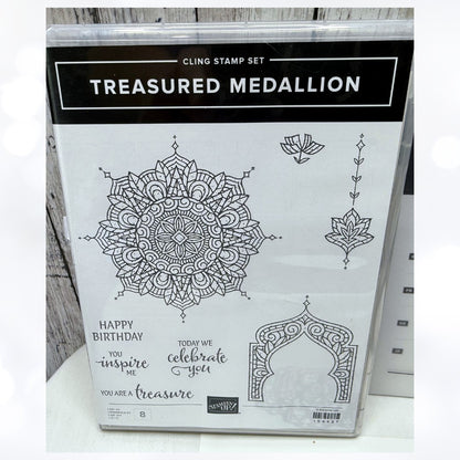 Stampin Up TREASURED MEDALLION Doily Builder Thinlits Rubber Stamps Dies