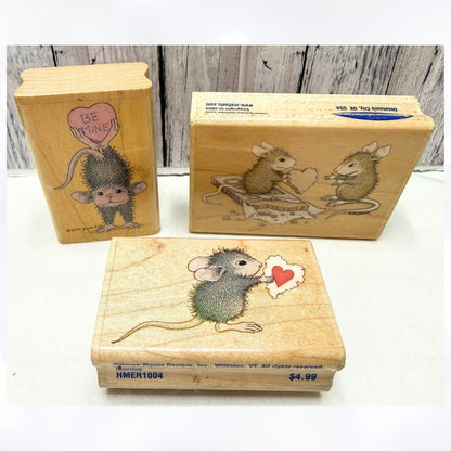 House Mouse VALENTINES DAY Love Candy Hearts Chocolate Rubber Stamps Lot