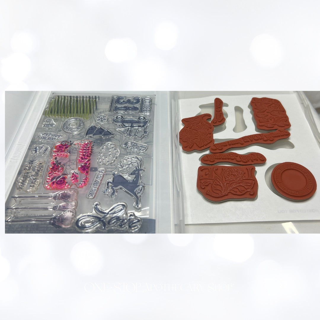 Stampin Up FESTIVE POST Rectangle Postage Christmas Rubber Stamps Punch
