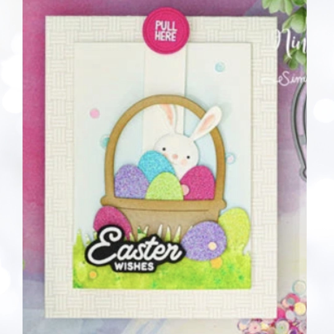 Simon Says Stamp EASTER WISHES Basket Chick Religious Rubber Stamps Dies Rare