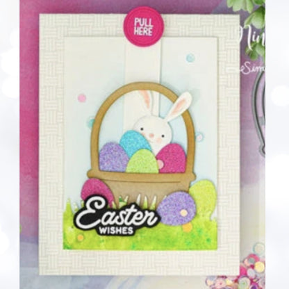 Simon Says Stamp EASTER WISHES Basket Chick Religious Rubber Stamps Dies Rare