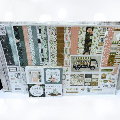 Echo Park Carta Bella SPRING MARKET Home 12x12 Scrapbook Paper Stickers Kits Lot