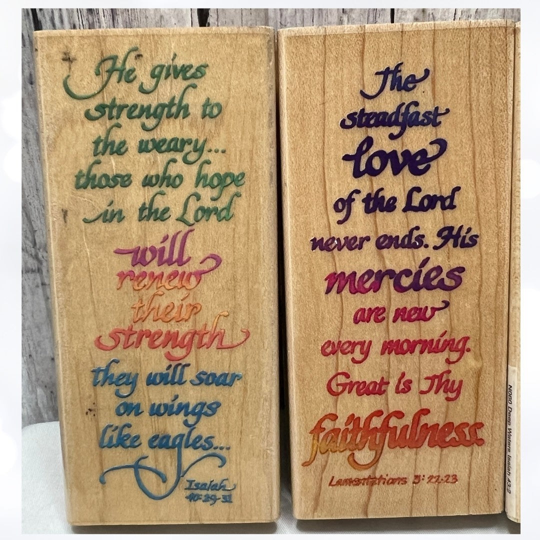 Stampendous BIBLE JOURNALING Verses Religious Greetings Rubber Stamps Lot of 5
