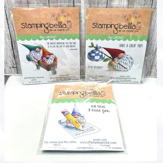 Stamping Bella GNOMES Rubber Stamps Lot of 3