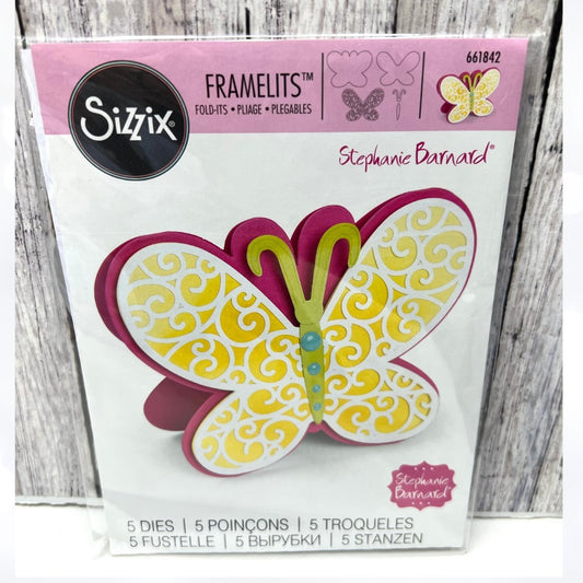 Sizzix Stephanie Bernard BUTTERFLY FOLD ITS Card Making Framelits Dies