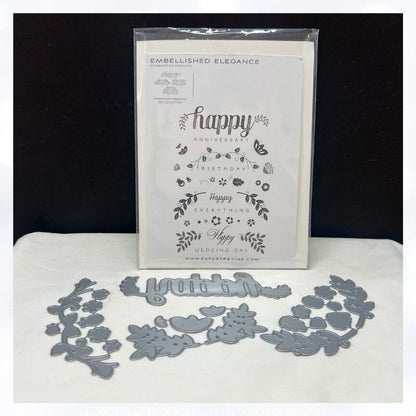 Papertrey Ink EMBELLISHED ELEGANCE Wedding Happy Birthday Rubber Stamps Dies