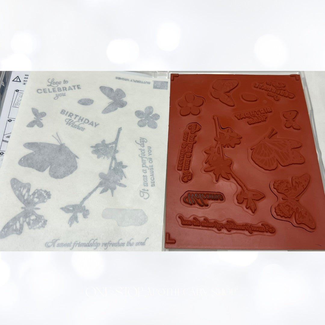 Stampin Up BUTTERFLY WISHES Butterflies Rubber Stamps