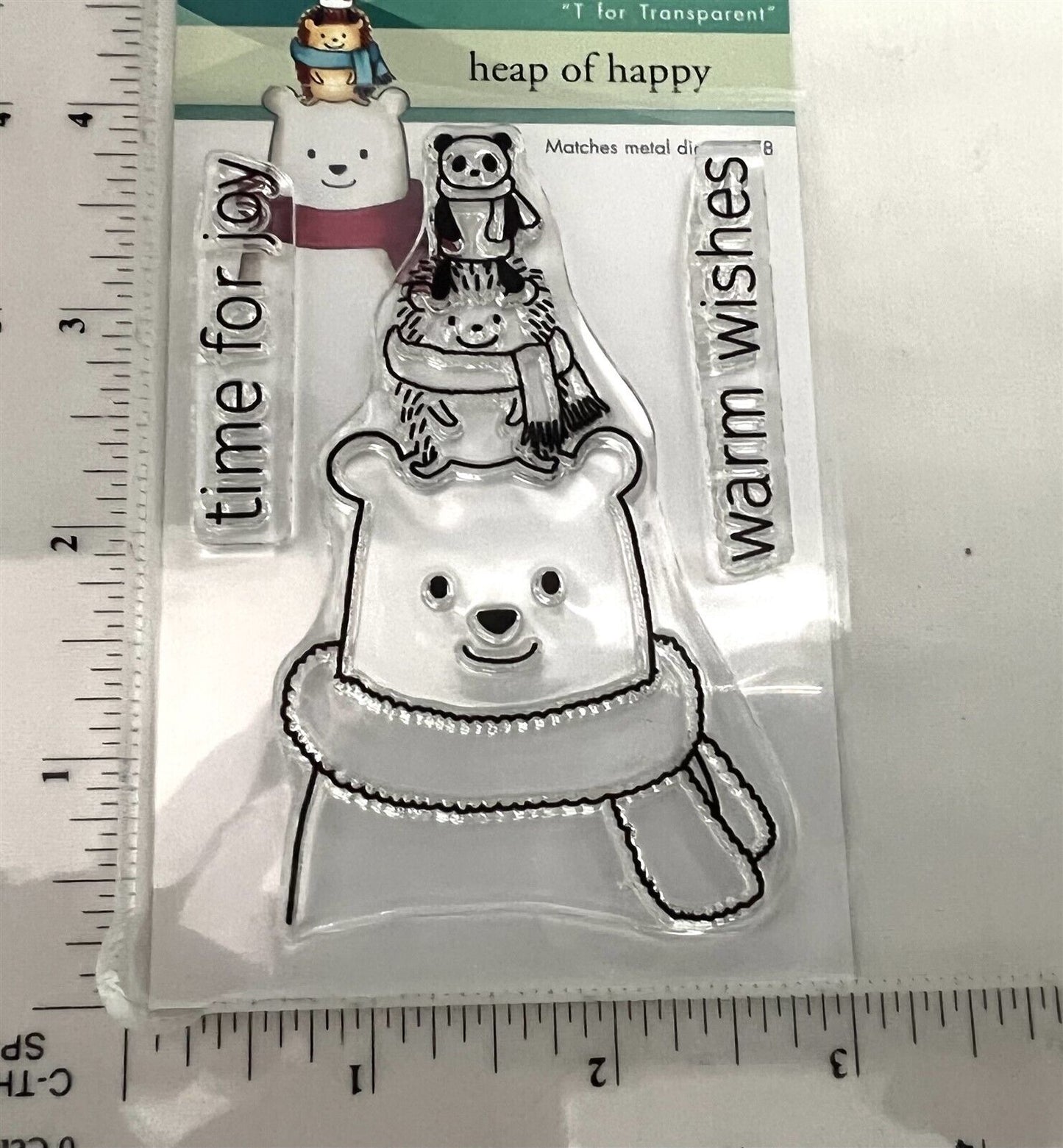 Penny Black HEAP OF HAPPY Polar Bear Animals Christmas Rubber Stamps Die