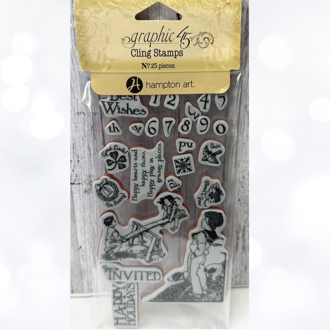 Graphic 45 CHILDREN'S HOUR 3 Rubber Stamps