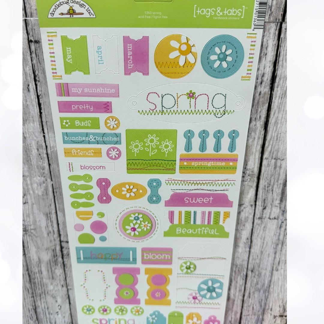 Doodlebug STICKERS Icons Headlines Easter Tags Lot of 12