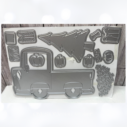 The Stamps of Life 5X7 TRUCK FOLD ITs Pickup Dies & Rubber Stamps