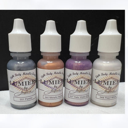 Jacquard LUMIERE Light Boday Metallic Acrylic Paint 0.5oz Lot of 8