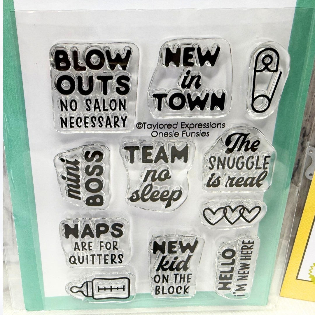 Taylored Expressions BABY FUNSIES Shower Boy Girl Rubber Stamps Dies