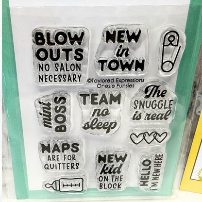 Taylored Expressions BABY FUNSIES Shower Boy Girl Rubber Stamps Dies