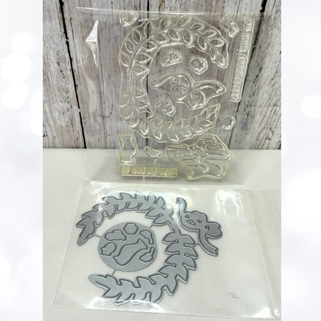 Papertrey Ink LOVELY LAURELS Make It Market Mini Kit Rubber Stamps Dies