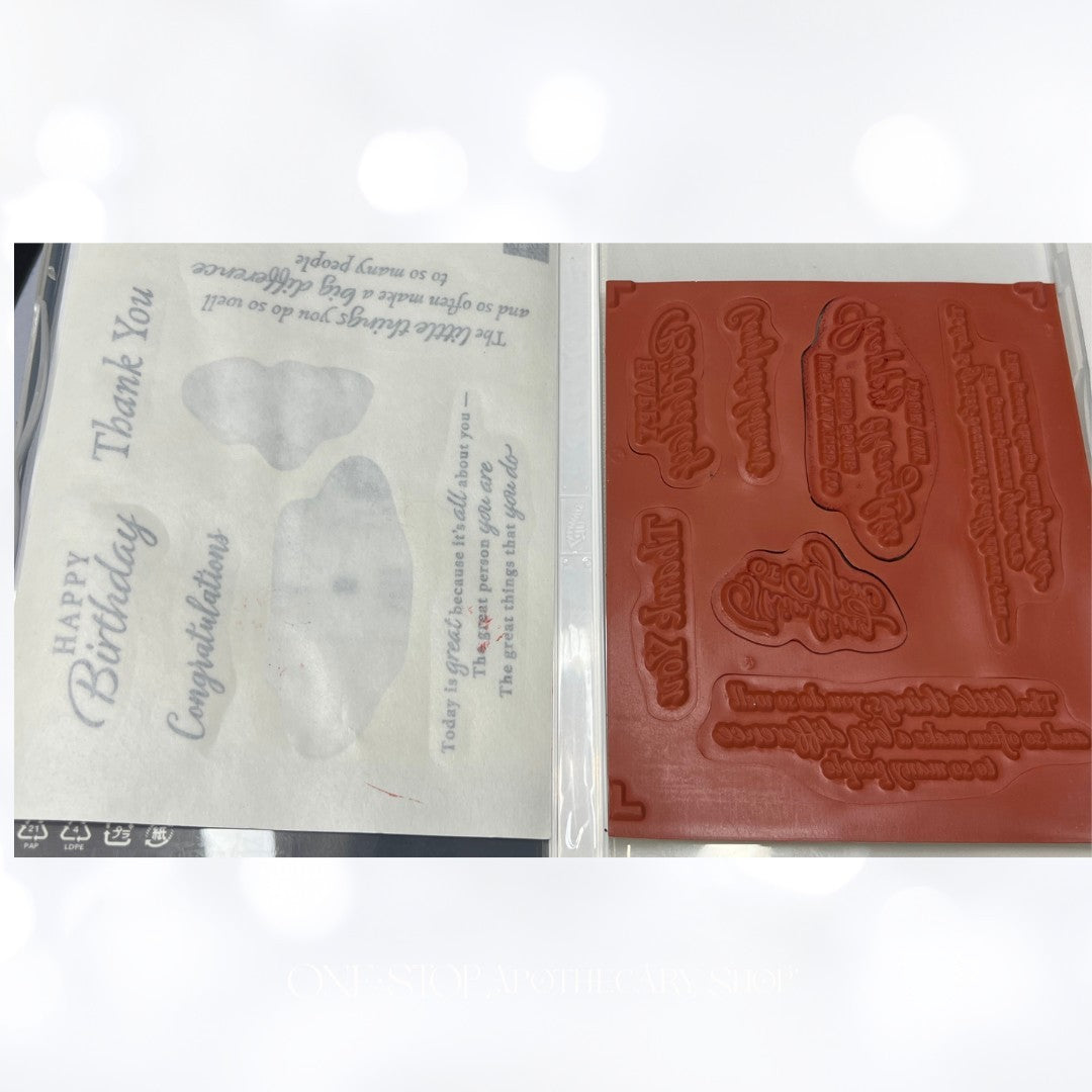 Stampin Up HAPPY THOUGHTS Sentiments Greetings Rubber Stamps
