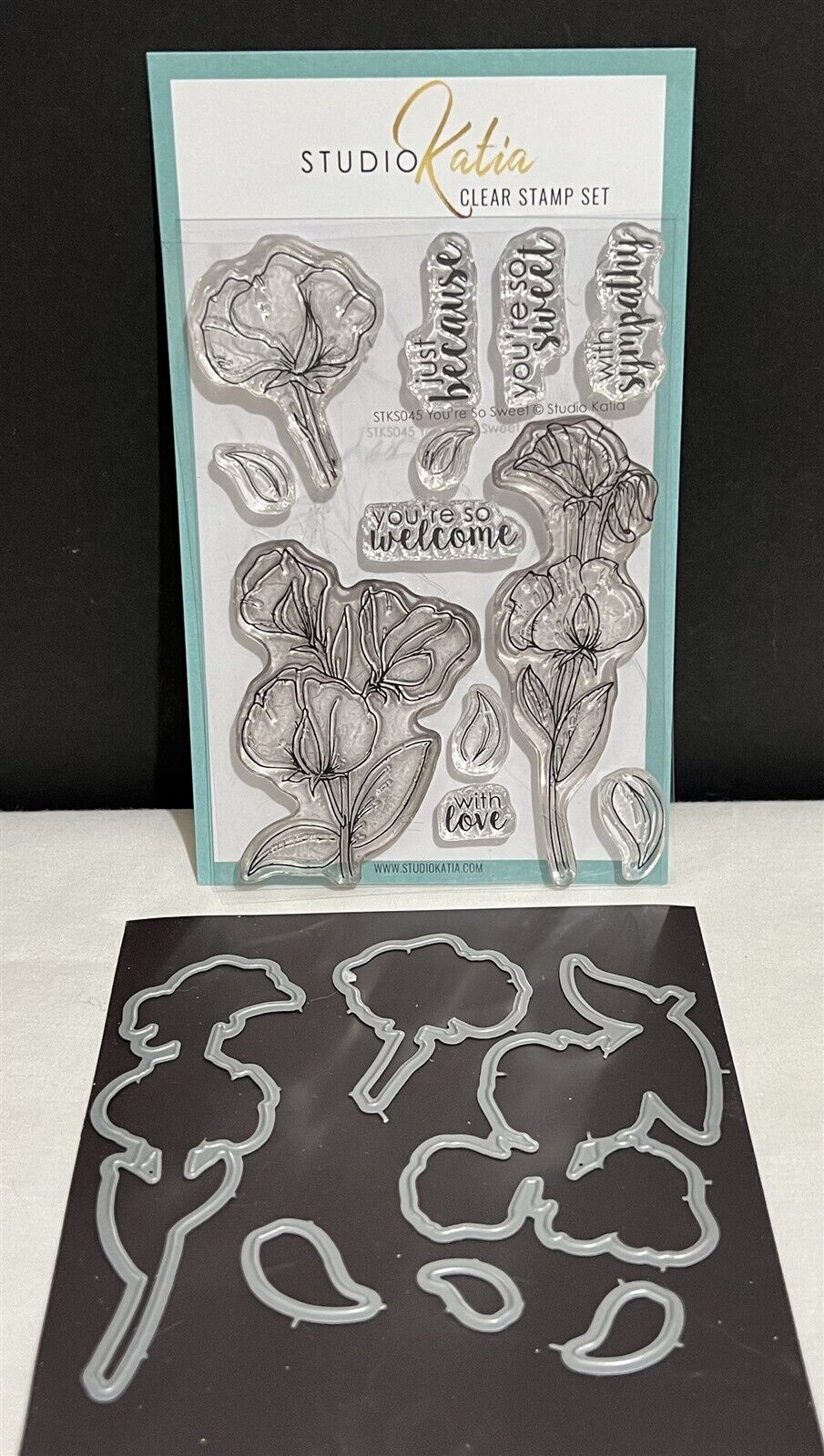 Studio Katia YOU'RE SO SWEET Flowers Floral Rubber Stamps Dies