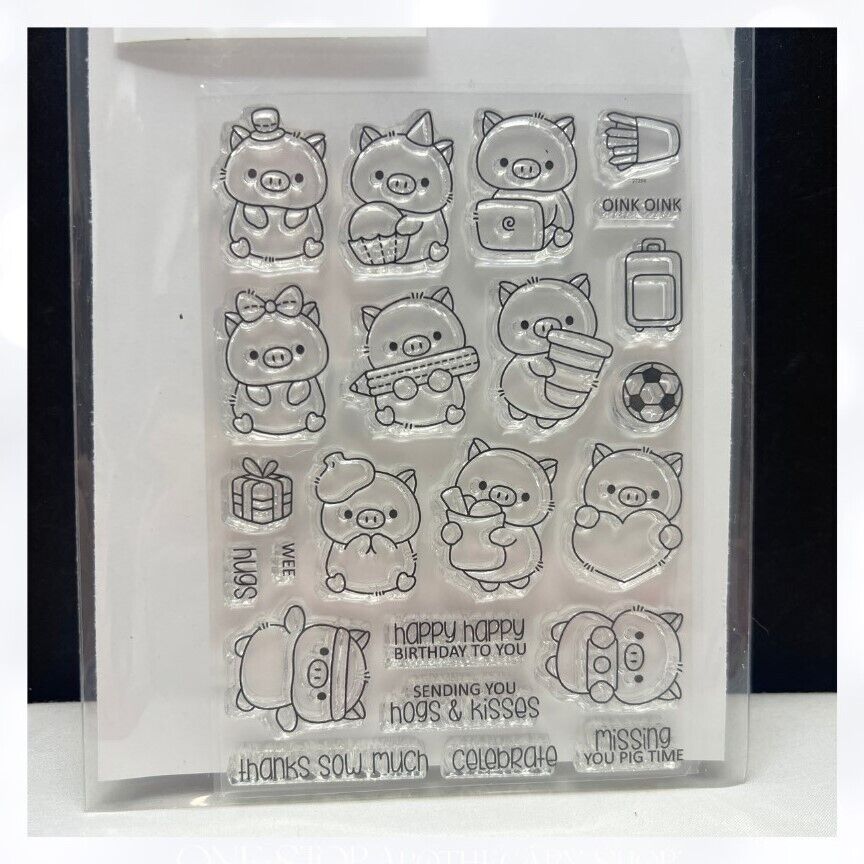 Clearly Besotted PIGGY PLANNER Plushie Pigs Rubber Stamps