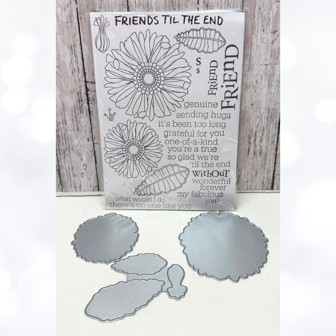 Papertrey Ink FRIENDS TIL THE END Flowers Floral Rubber Stamps Dies