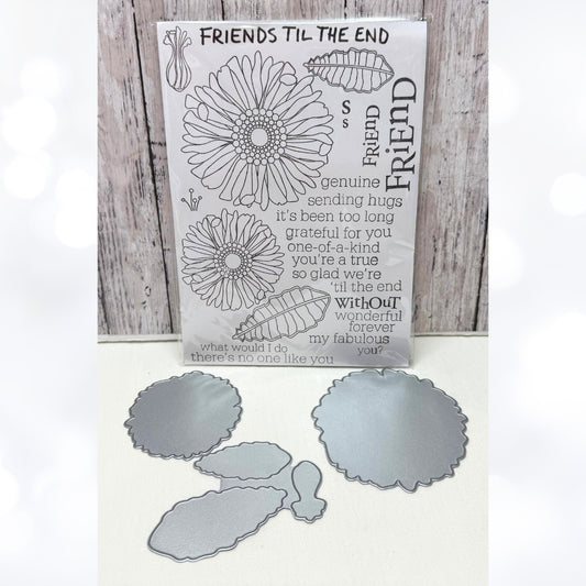 Papertrey Ink FRIENDS TIL THE END Flowers Floral Rubber Stamps Dies