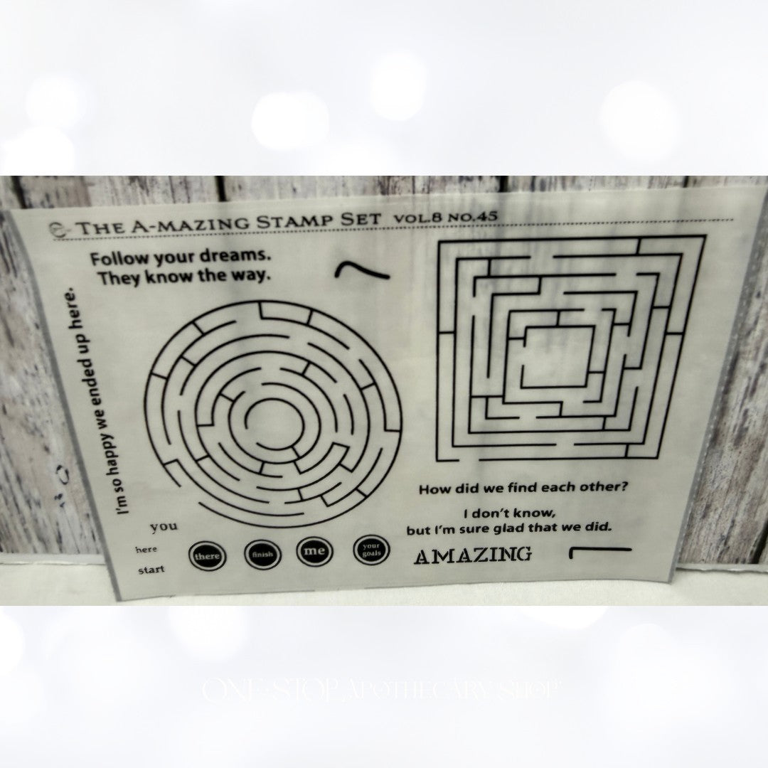 Papertrey Ink The AMAZING STAMP SET Mazes Games Funny Rubber Stamps