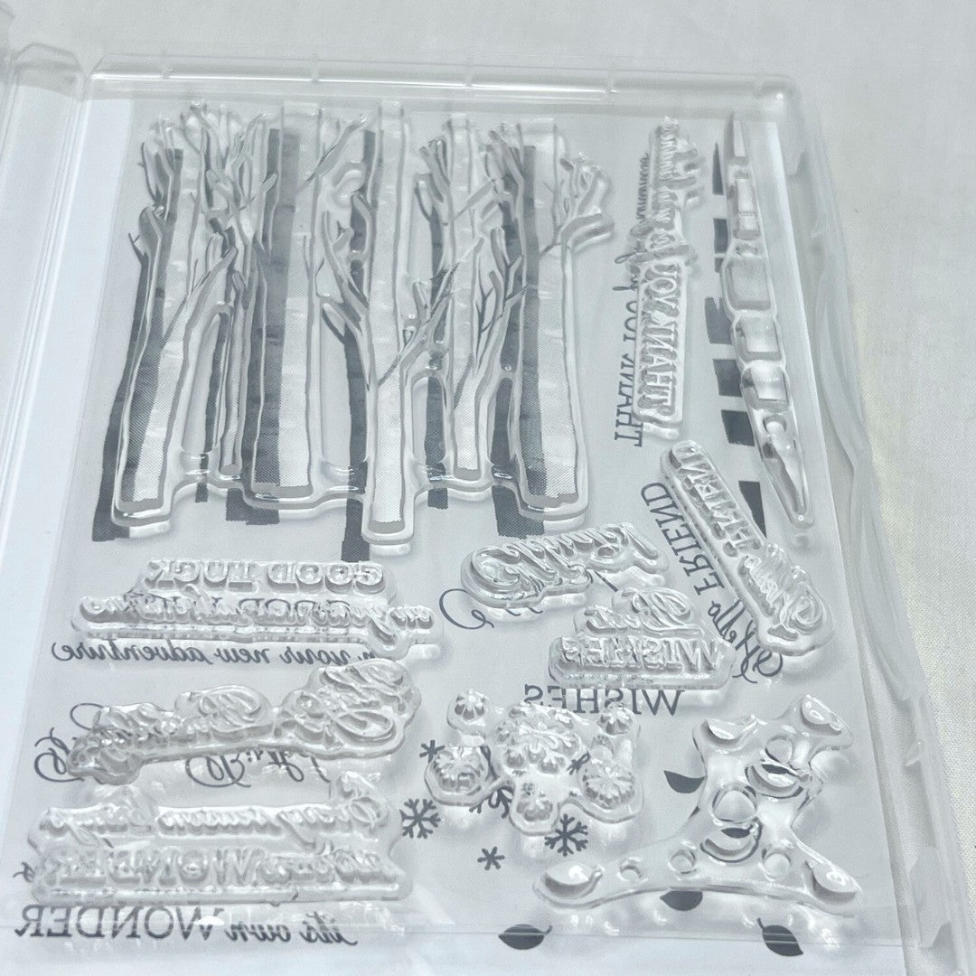 Stampin Up WELCOMING WOODS Christmas Trees Rubber Stamps