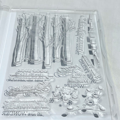 Stampin Up WELCOMING WOODS Christmas Trees Rubber Stamps