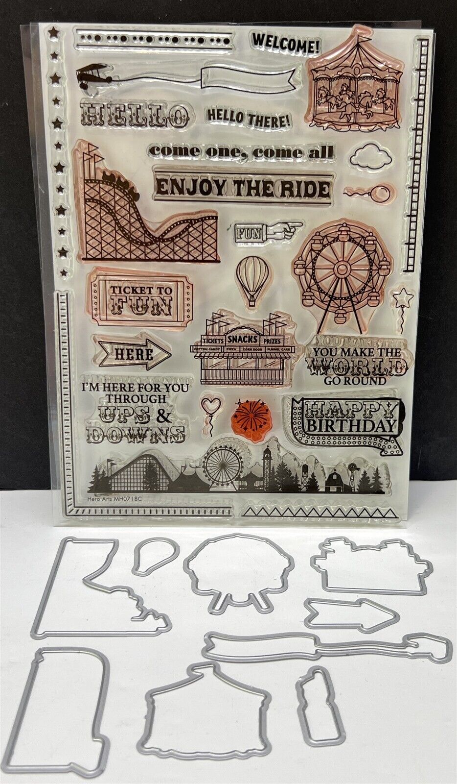 My Hero Arts Kit Montlhy AMUSEMENT PARK Carnival Fair July 2018 Rubber Stamps 