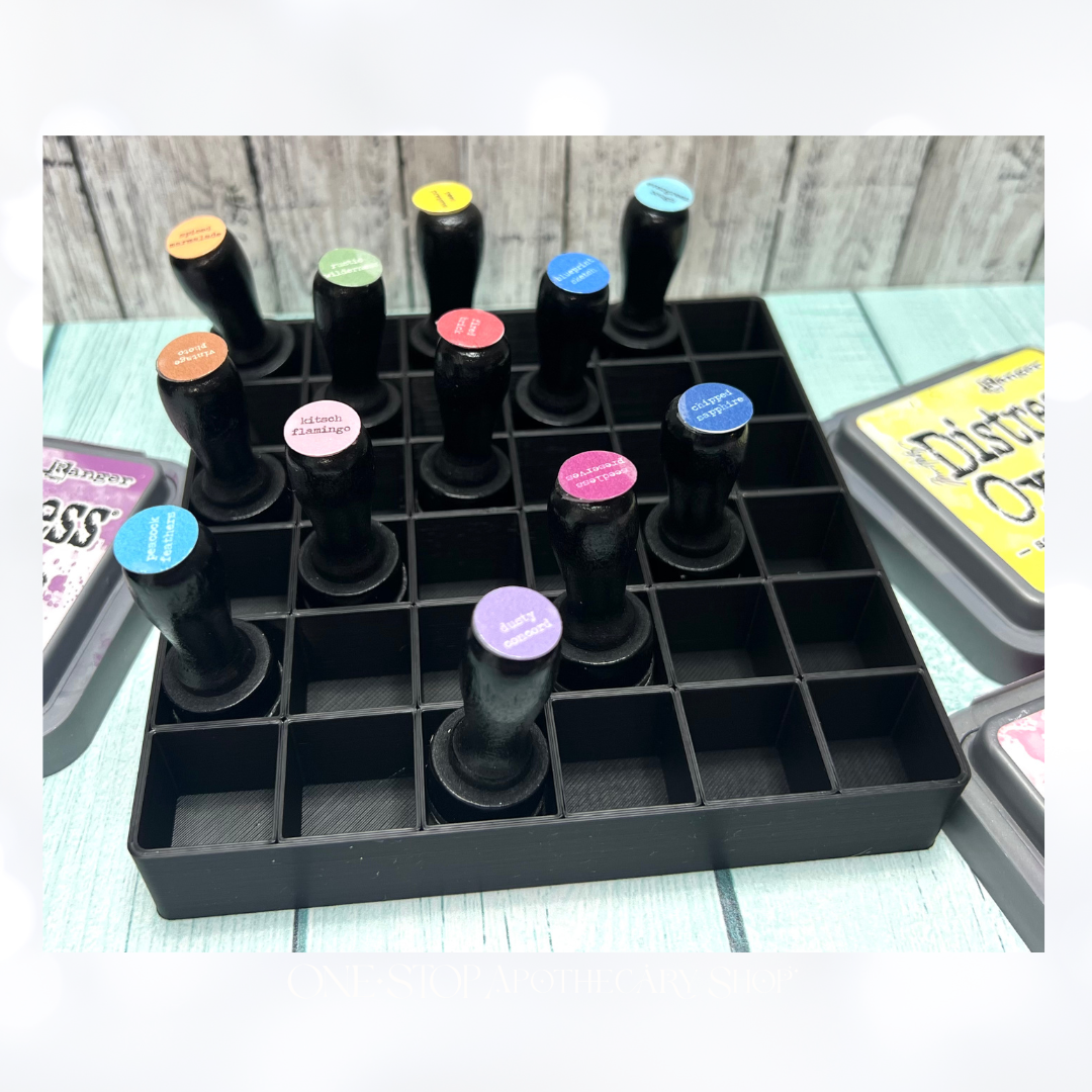 Tim Holtz 3D Printed BLACK INK BLENDING TOOL Organizer Holder MINI SIZE Holds 36