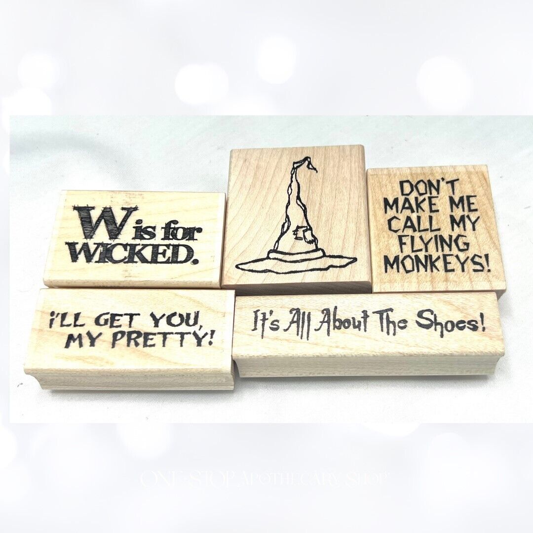 Impression Obsession WIZARD OF OZ Quotes Sayings Witch Halloween Rubber Stamps