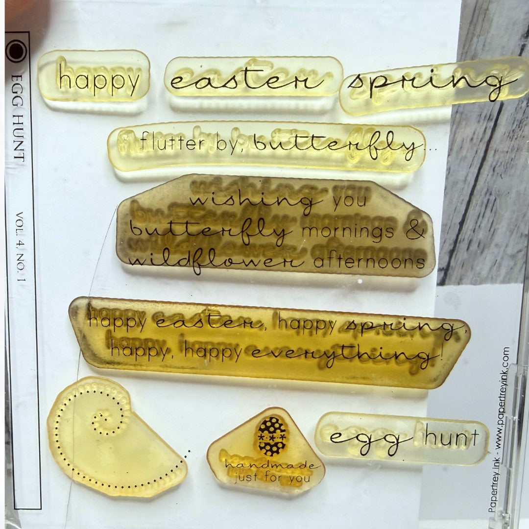 Papertrey Ink EGG HUNT Easter Eggs Spring Rubber Stamps Dies