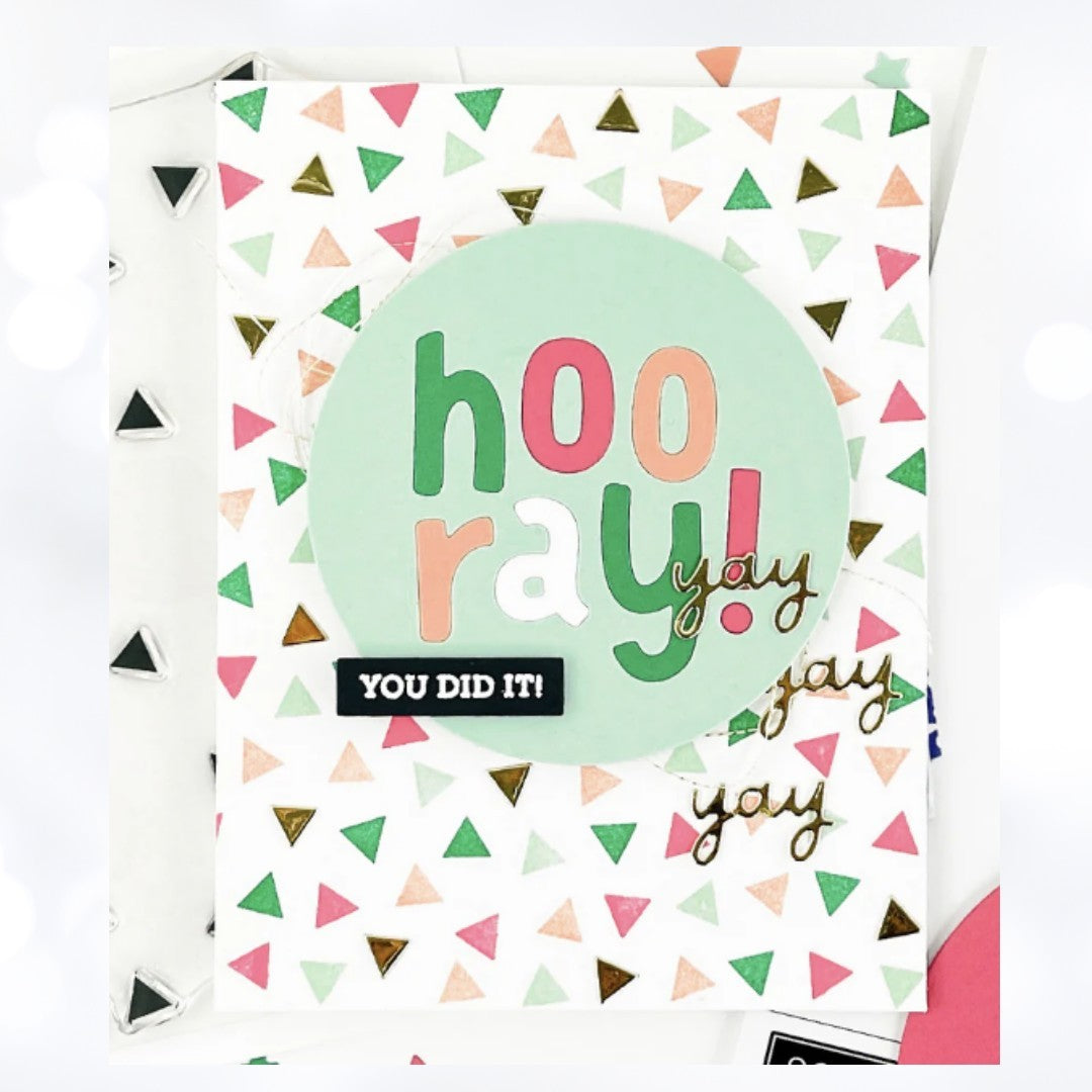 Concord & 9th TO THE POINT Triangle Confetti Cactus Background Rubber Stamps
